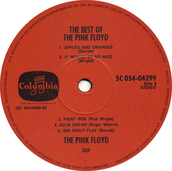 Pink Floyd - The Best Of The Pink Floyd [Holland, red labels] - LP