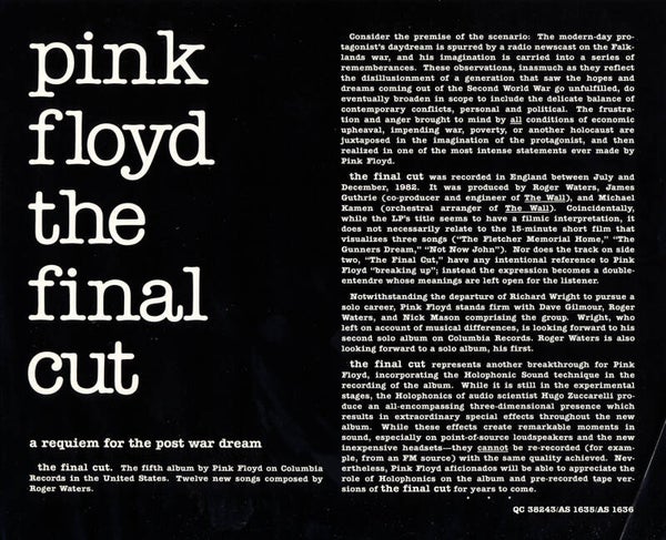 Pink Floyd - The Final Cut [USA, promo] - LP