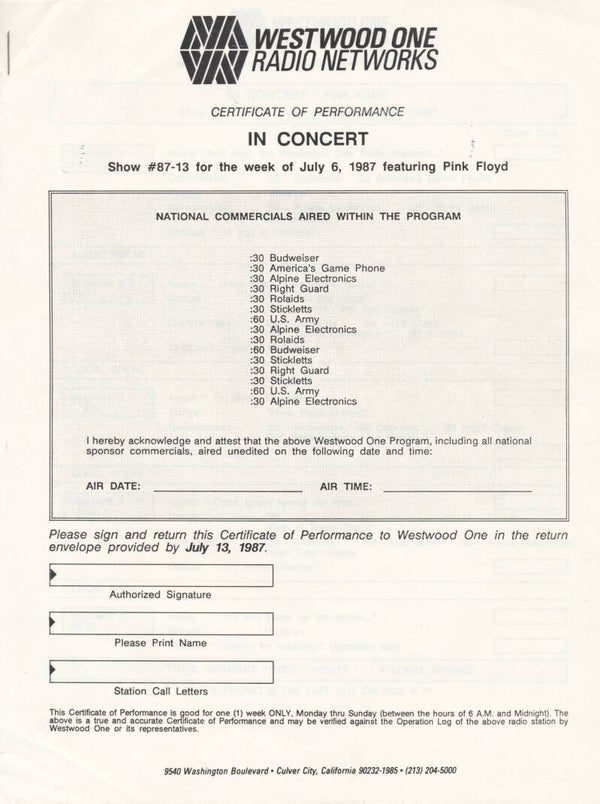 Pink Floyd - In Concert [USA, radio show promo] - 2LP