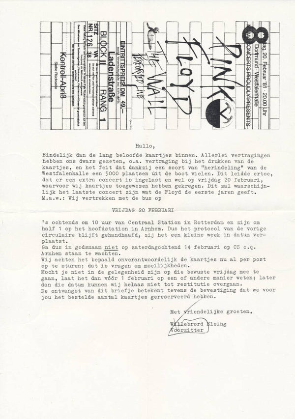 Pink Floyd - Pink Floyd Fanclub - February 1981 [Holland] - Newsletter
