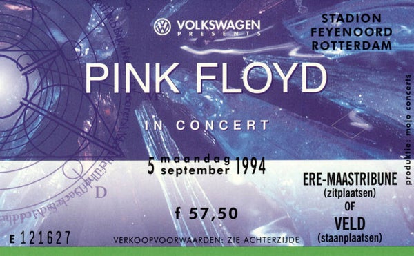 Pink Floyd - Stadion Feijenoord, Rotterdam, 5 September 5 1994 [Holland, Ere/Maastribune] - Ticket Stub