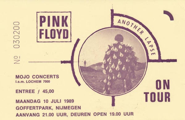 Pink Floyd - Goffertpark, Nijmegen, 10 July 1989 [Holland] - Ticket Stub