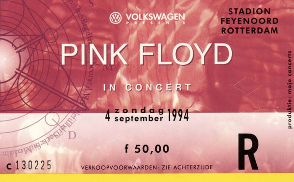Pink Floyd - Stadion Feijenoord, Rotterdam, 4 September 1994 [Holland, Vak R] - Ticket Stub