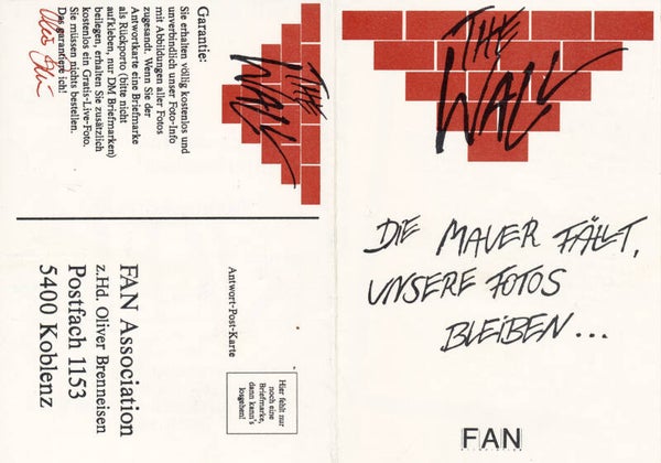 Roger Waters - Potsdamer Platz, Berlin, 21 July 1990 [Germany] - Brochure