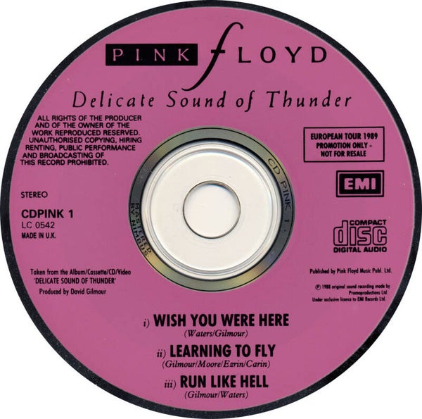 Pink Floyd - Delicate Sound Of Thunder [UK, promo] - CD Single