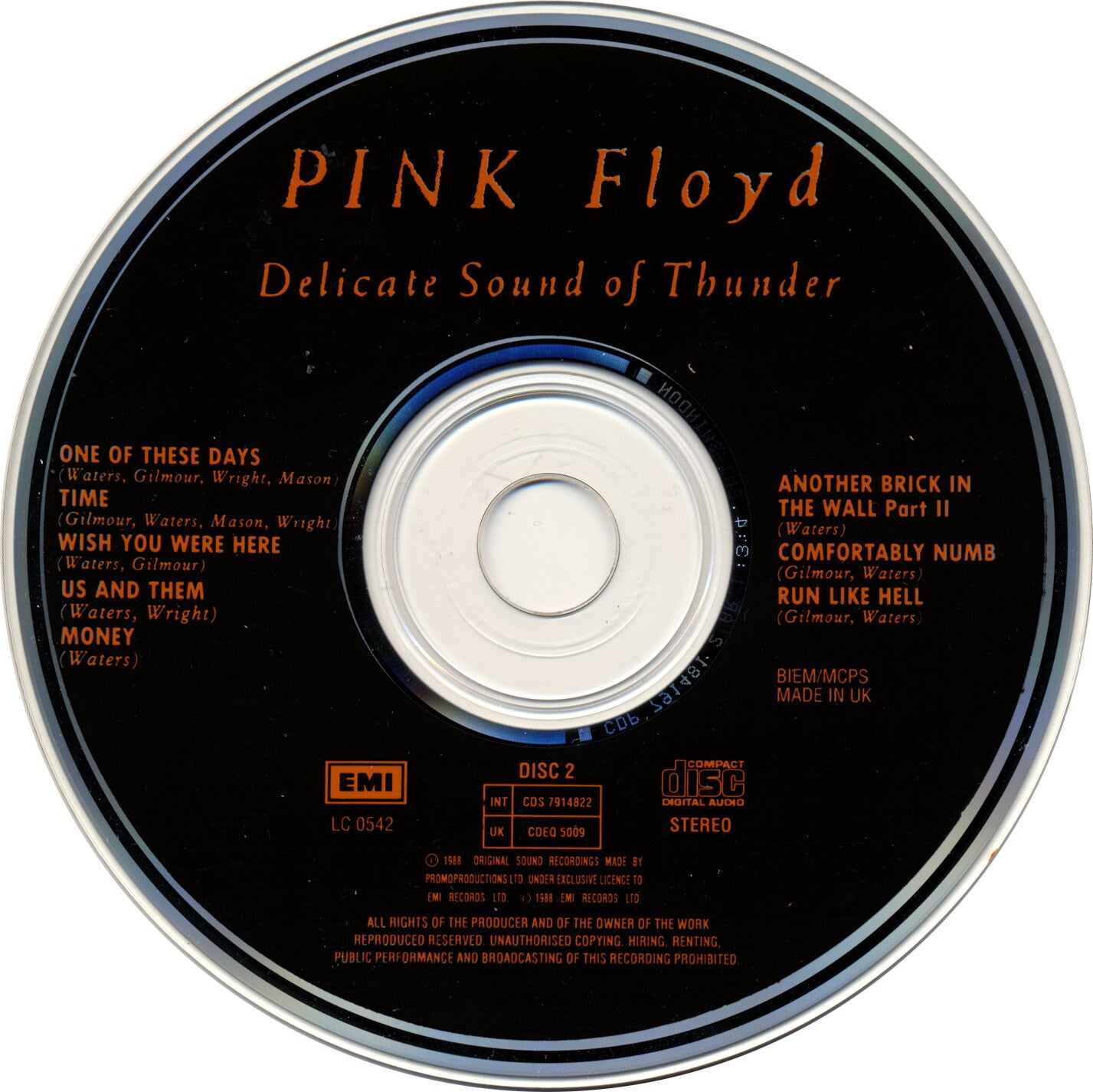 Pink Floyd - Delicate Sound Of Thunder [UK, mispress] - 2CD