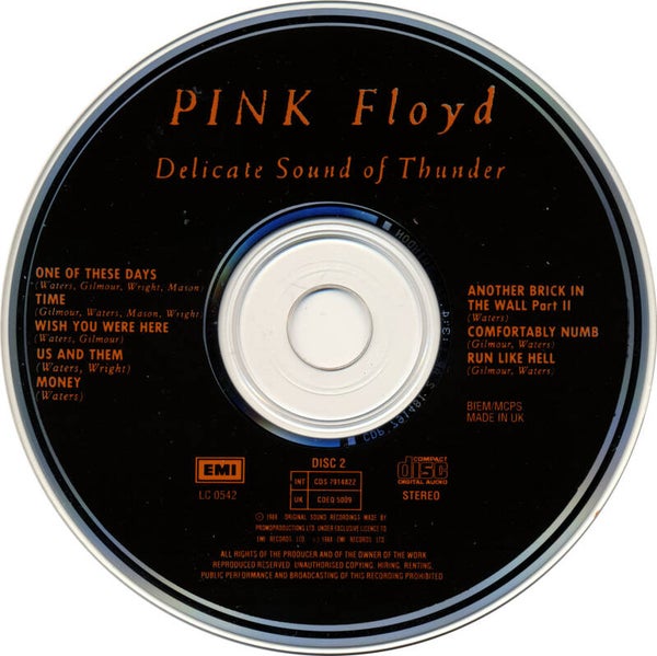 Pink Floyd - Delicate Sound Of Thunder [UK, mispress] - 2CD