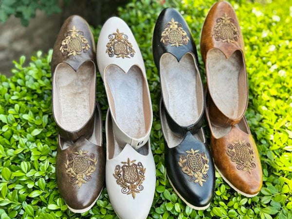 Royal Heritage Khussa - Handmade Dabka Work