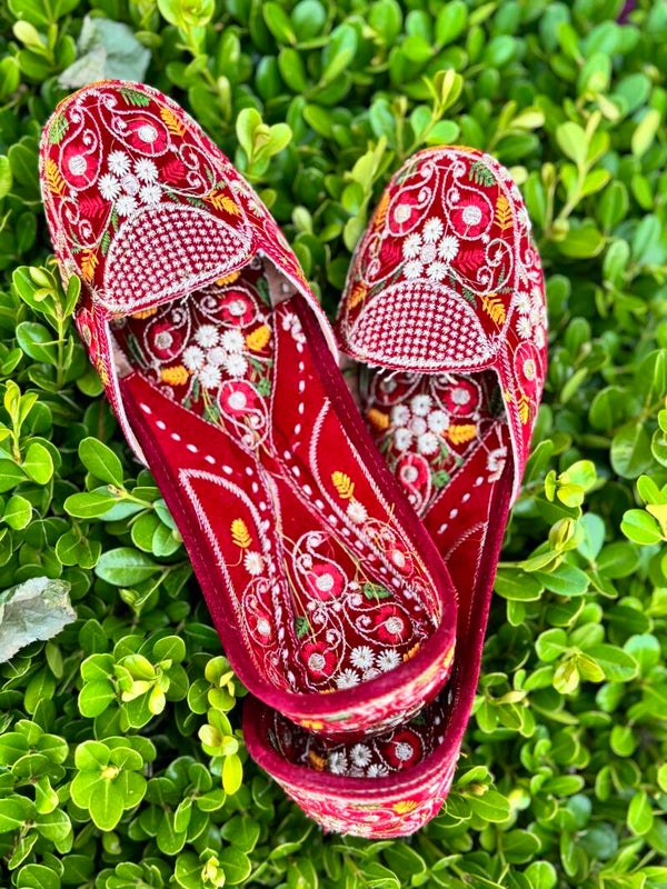 Embroidered Velvet Loafer – Ruby Blossom