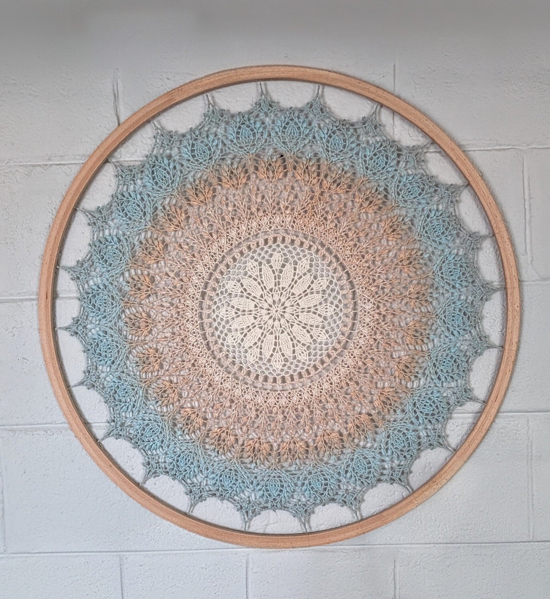 Sky blue base mandala wall art 80cm