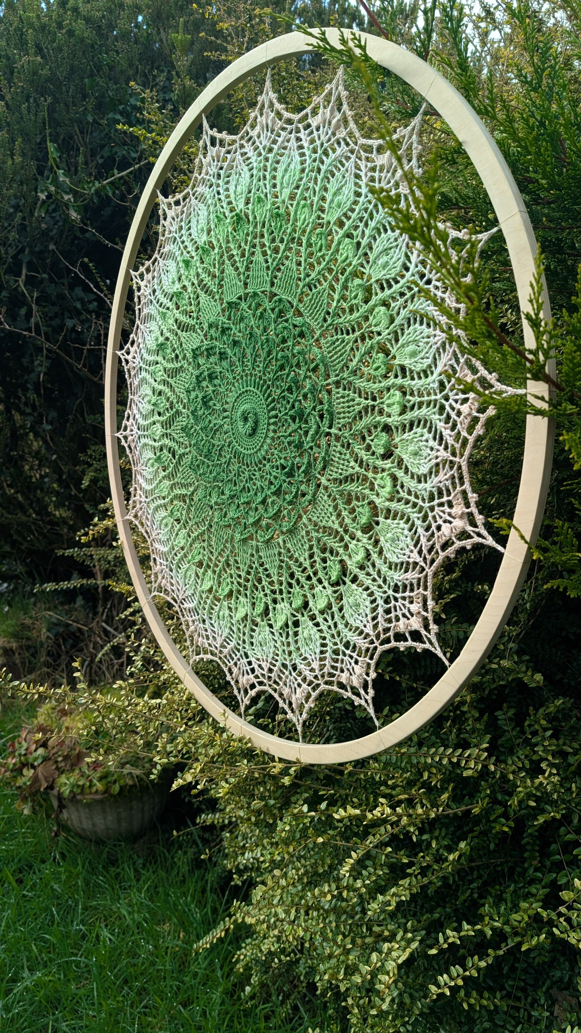 Moss crochet mandala wall art 83cm