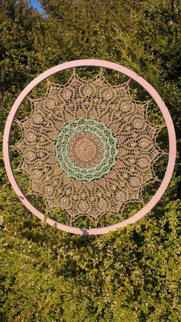 Sand and moss Mandala wall art 60cm