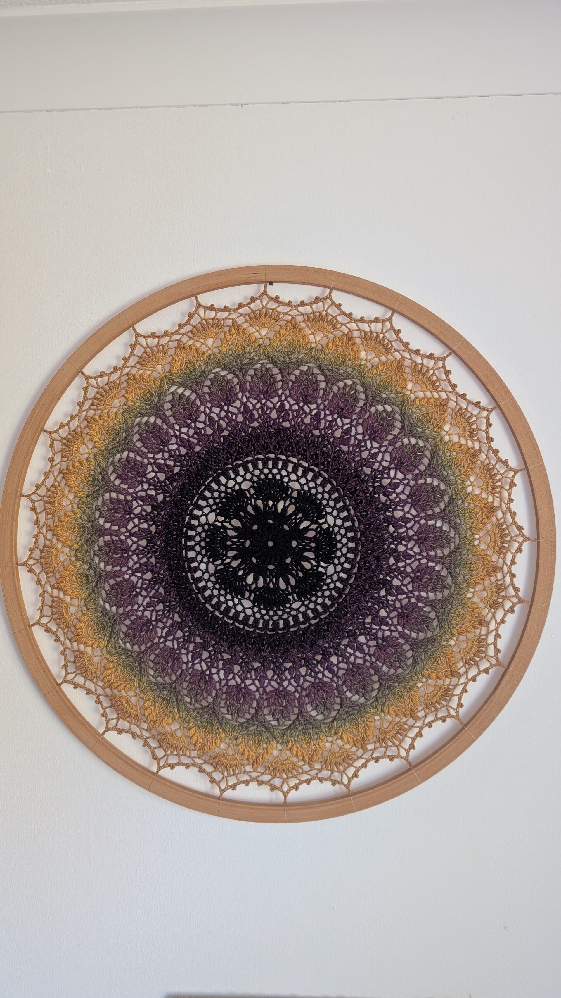 Purple down Mandala wall art 80cm