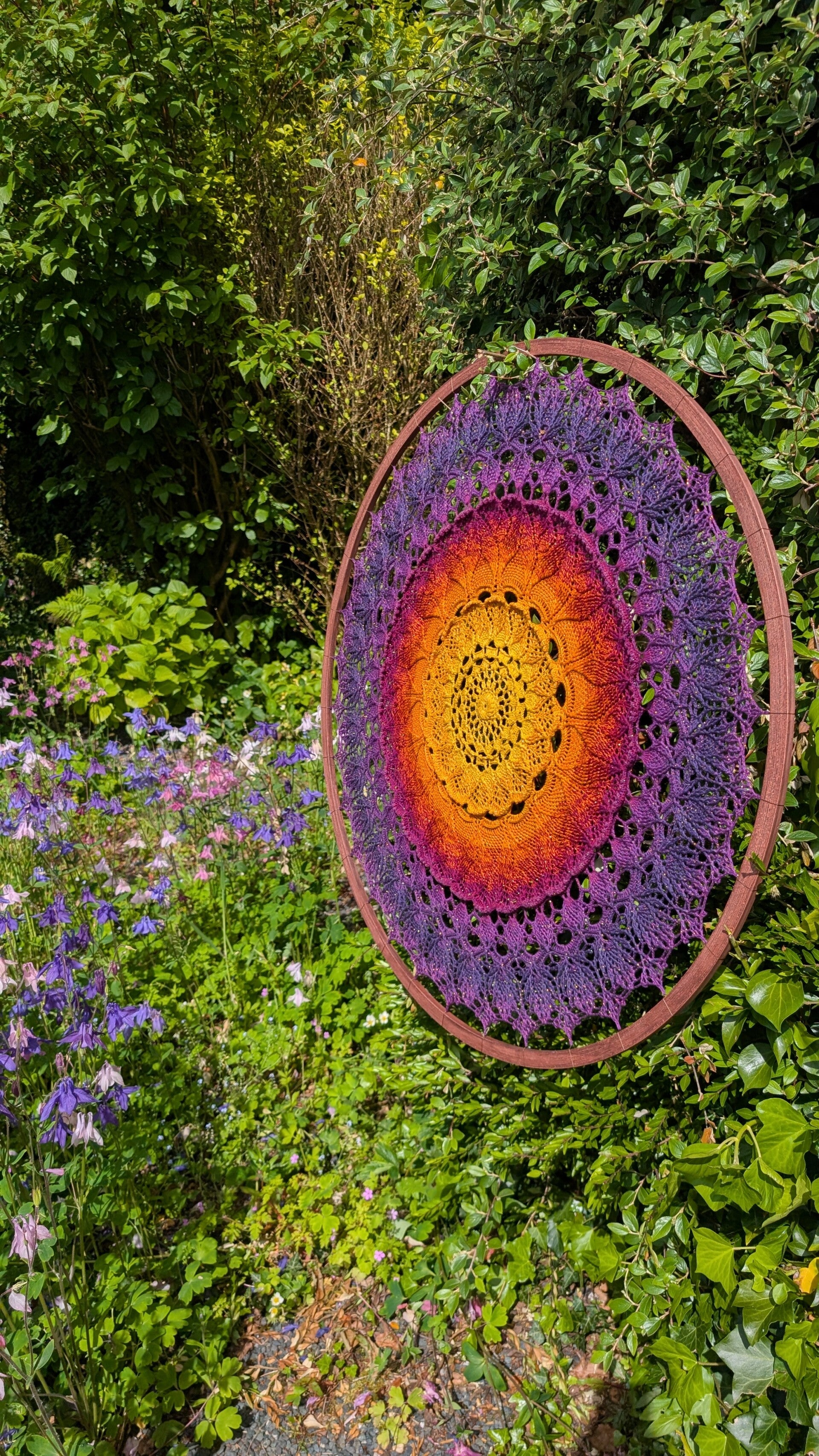 The Violet Sun mandala wall art 90cm