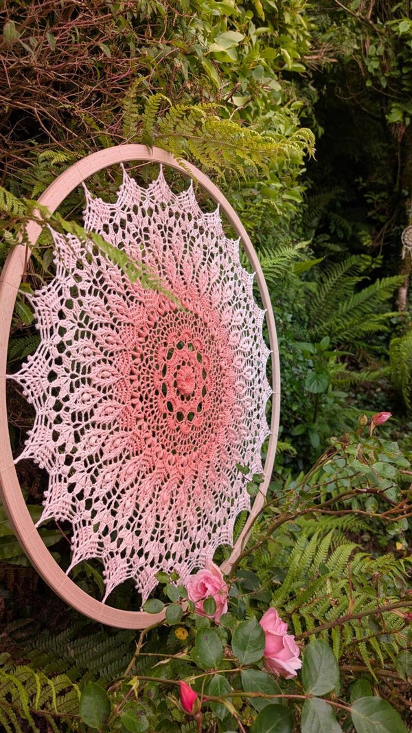 Rosé Lace Mandala wall art 70cm