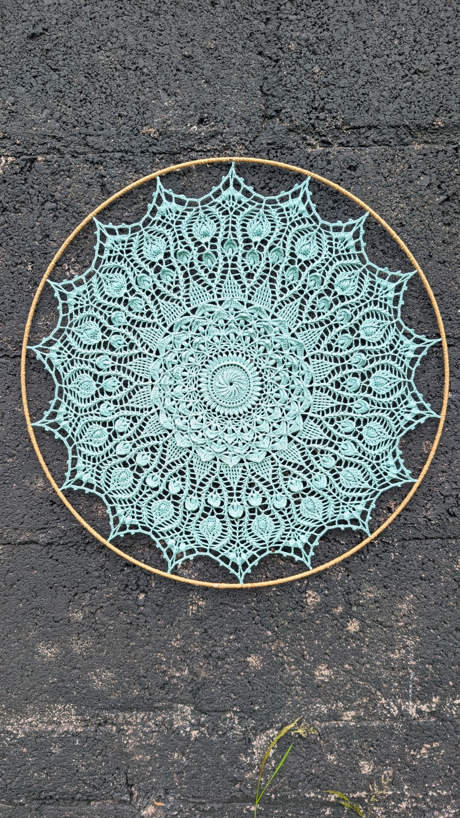 Aqua lace Mandala wall art 50cm