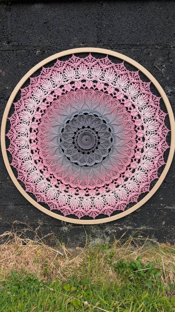 Dusky Pink Mandala wall art 90cm