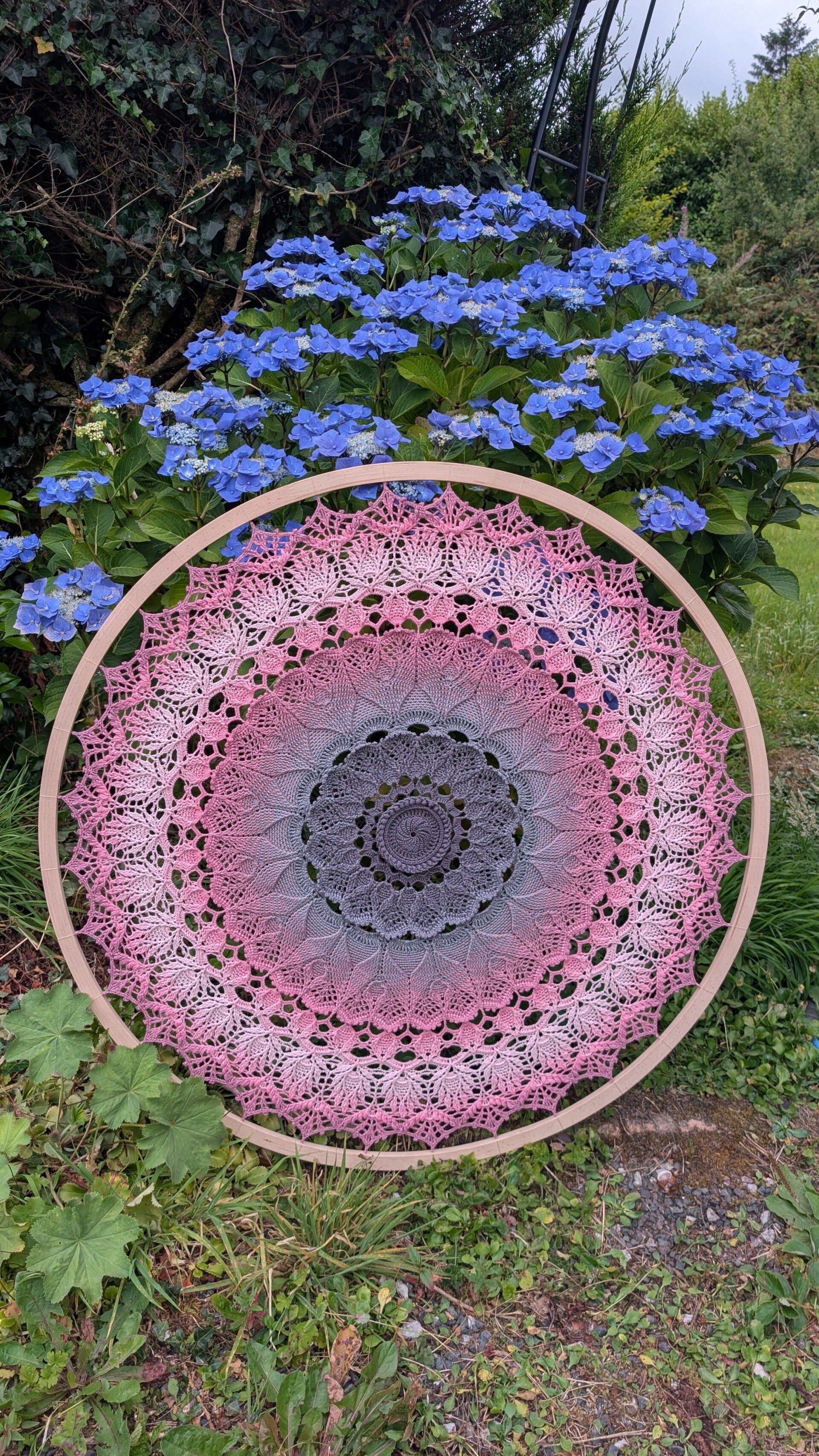 Dusky Pink Mandala wall art 90cm