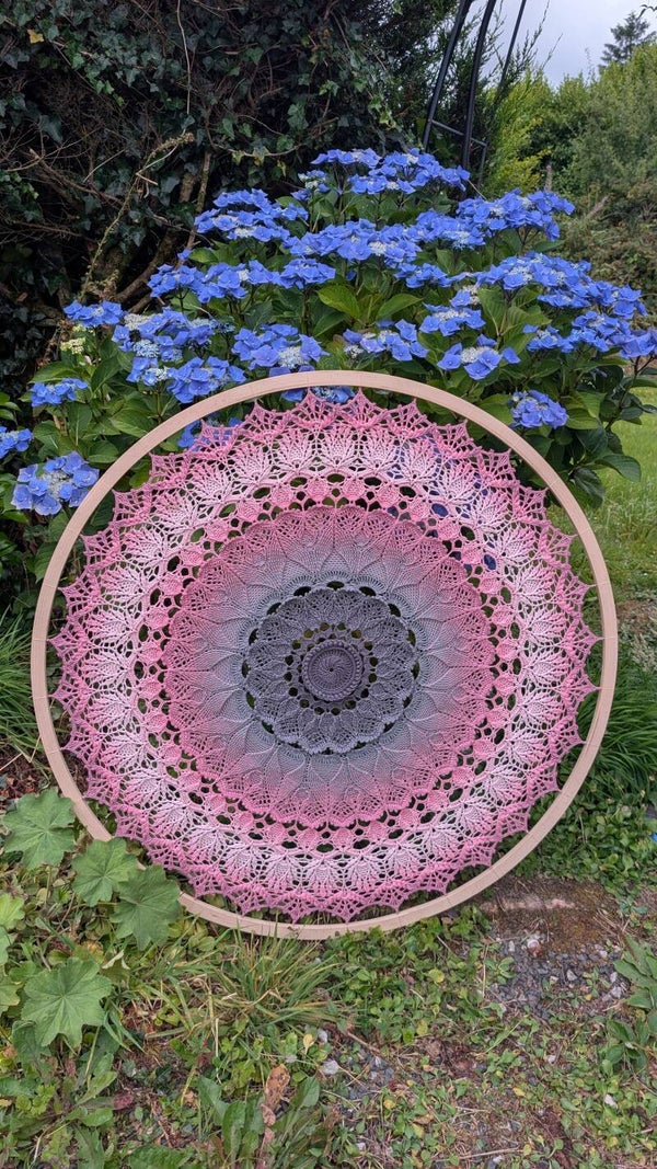 Dusky Pink Mandala wall art 90cm