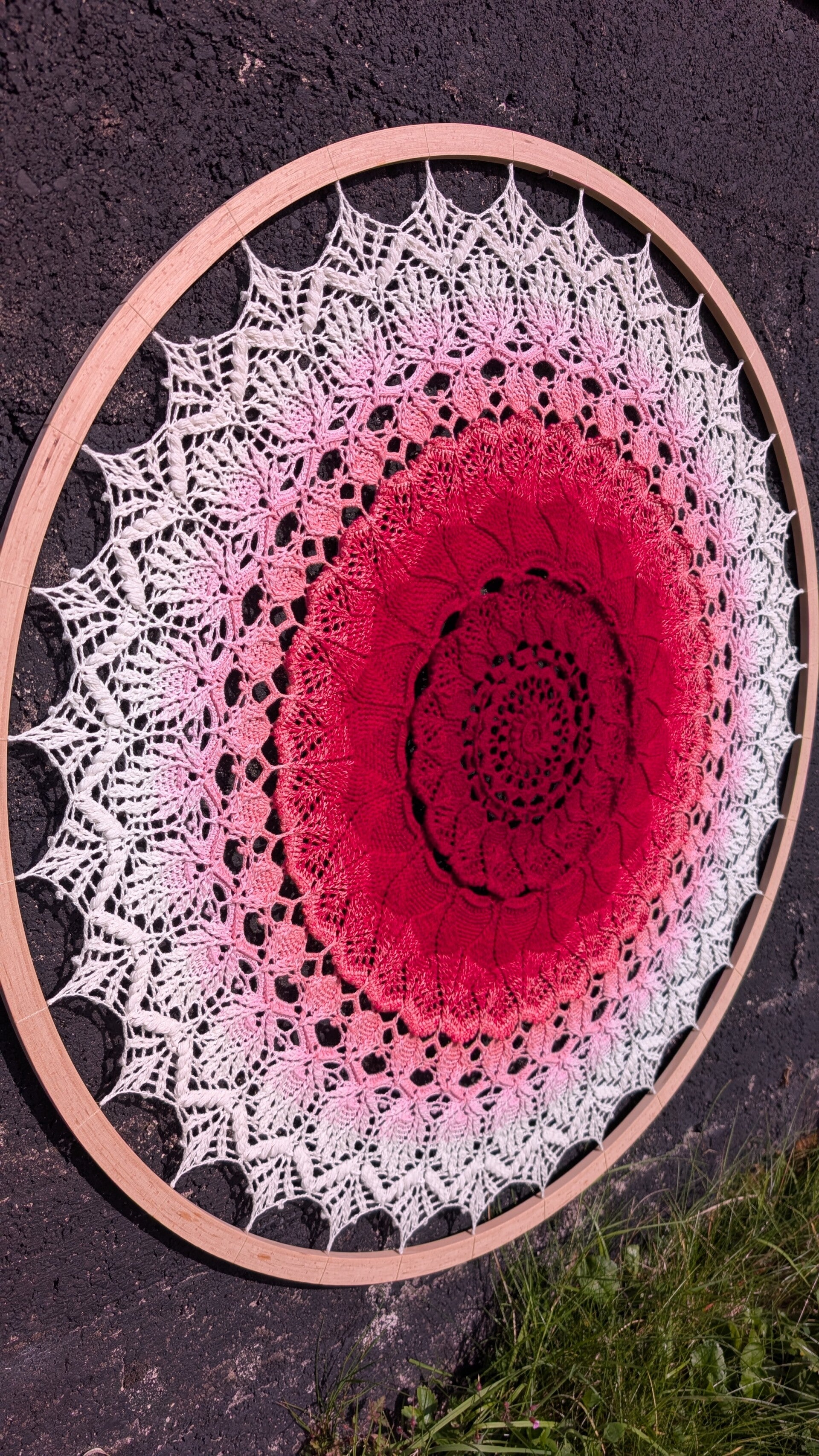 Ruby lace mandala wall art 90cm