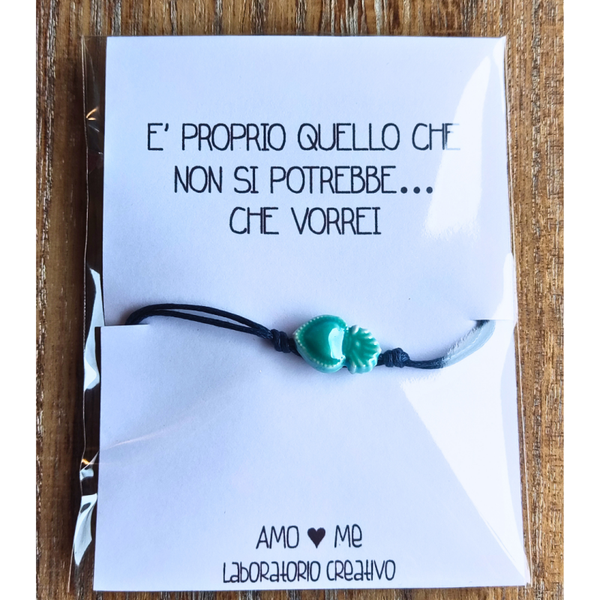 BRACCIALETTO YOU ARE SPECIAL TO ME - Cuore sacro VERDE ACQUA, cordino BLU