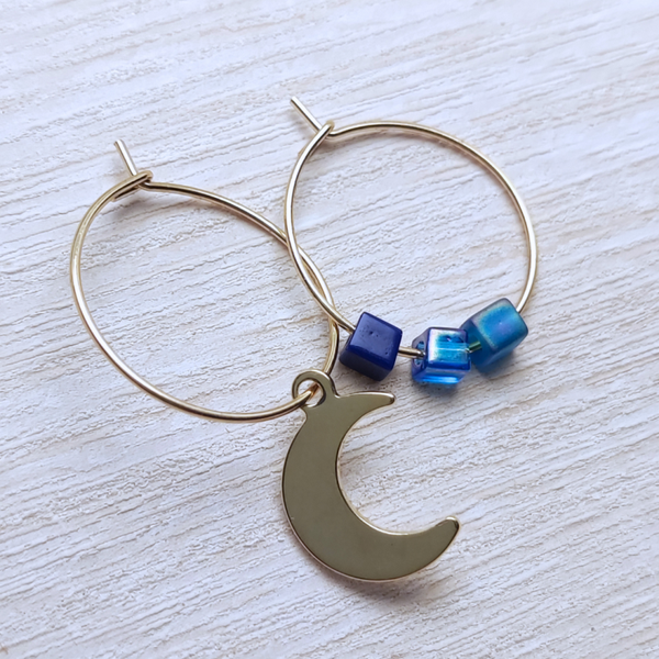 ORECCHINI HOOPS - LUNA E PERLINE