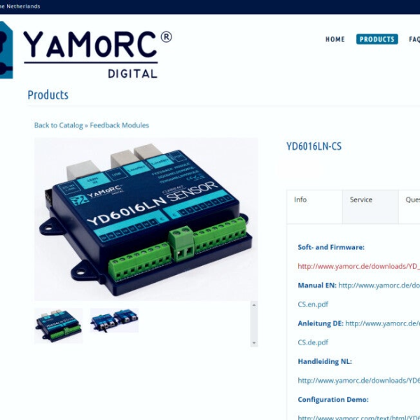 YaMoRC YD6016LN en YD6016ES terugmelders configureren voor de modelbaan