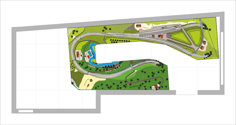 Bij het ontwerpen is dit het definitieve sporenplan  van de modelbaan De Geuldalbaan.