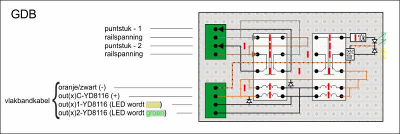 elektrisch schema aansluiting puntstukken weinert 8,6 graden kruizing op YD8116