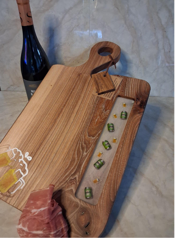 Snijplank / Serveerplank / Borrelplank met Bierpullen