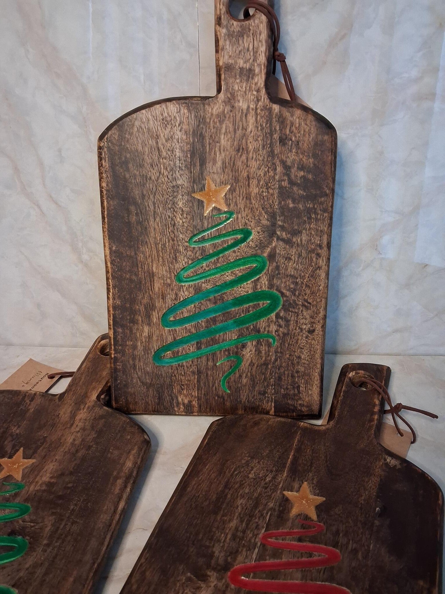 Snij- serveerplank met Kerstboom