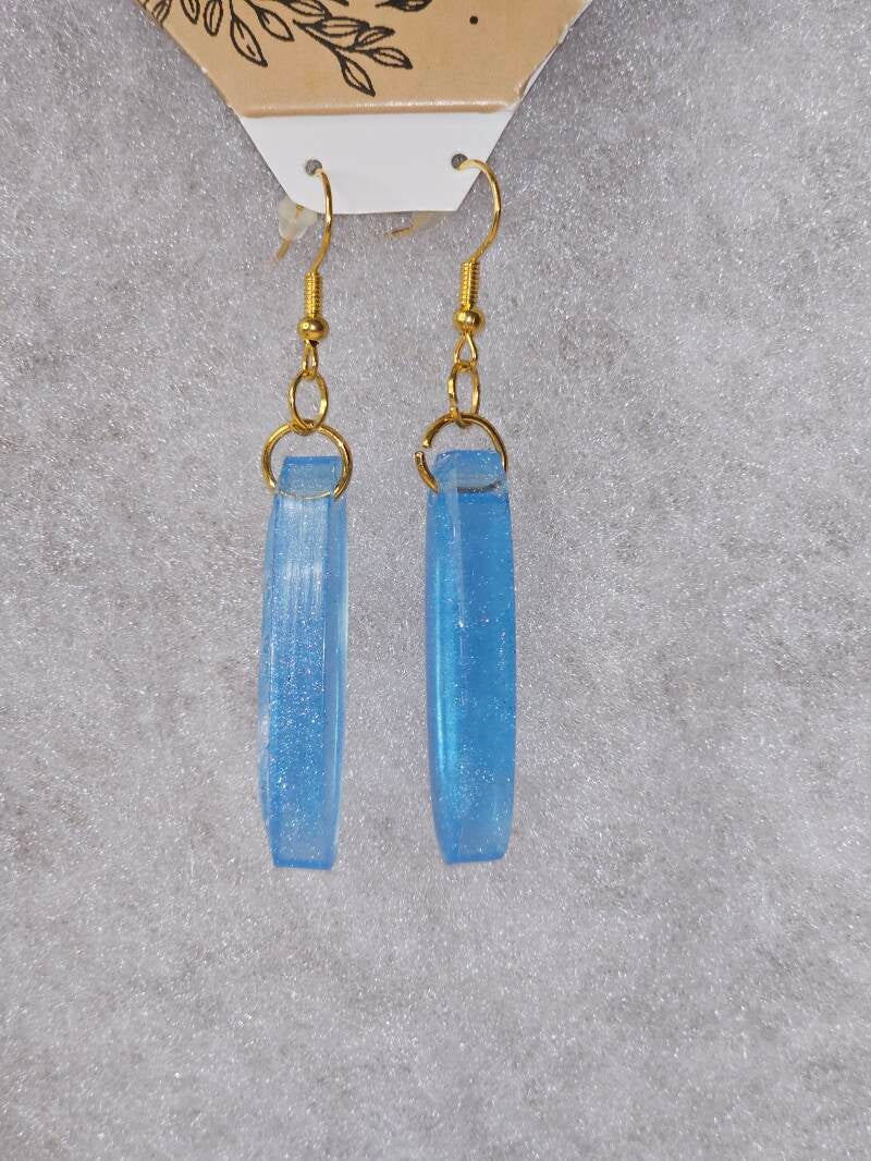 BOUCLES D'OREILLES OVALE BLEU