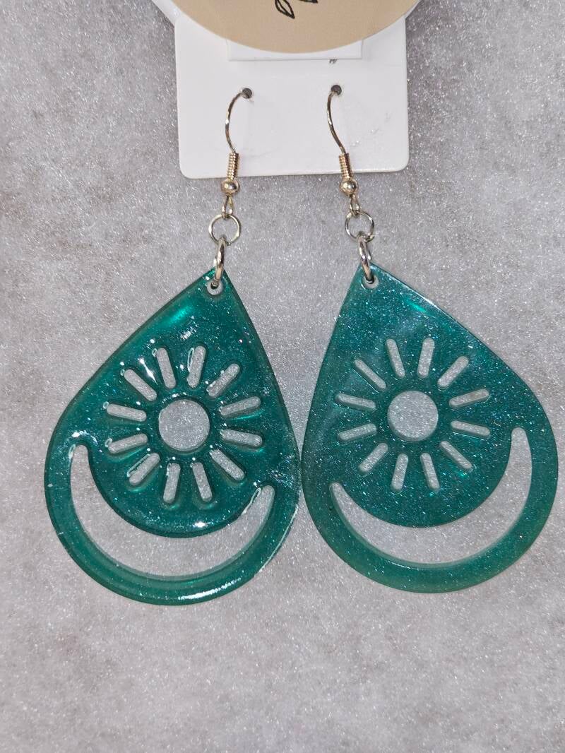 BOUCLES D'OREILLES LARME SOLEIL VERT