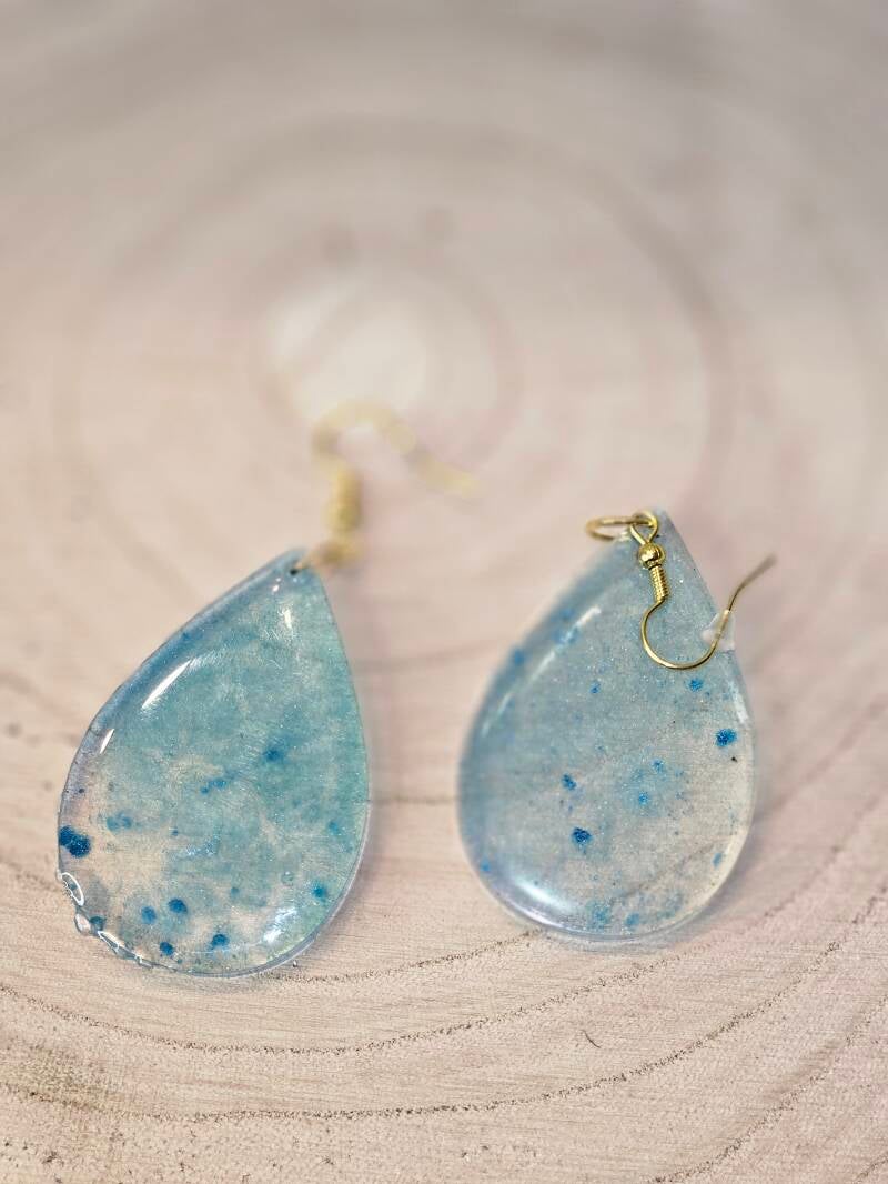 BOUCLES D'OREILLES LARME BLEU