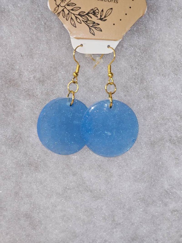 BOUCLES D'OREILLES ROND BLEU