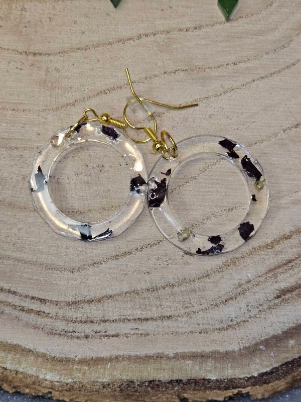 BOUCLES D'OREILLES RONDE PETALES DE ROSE