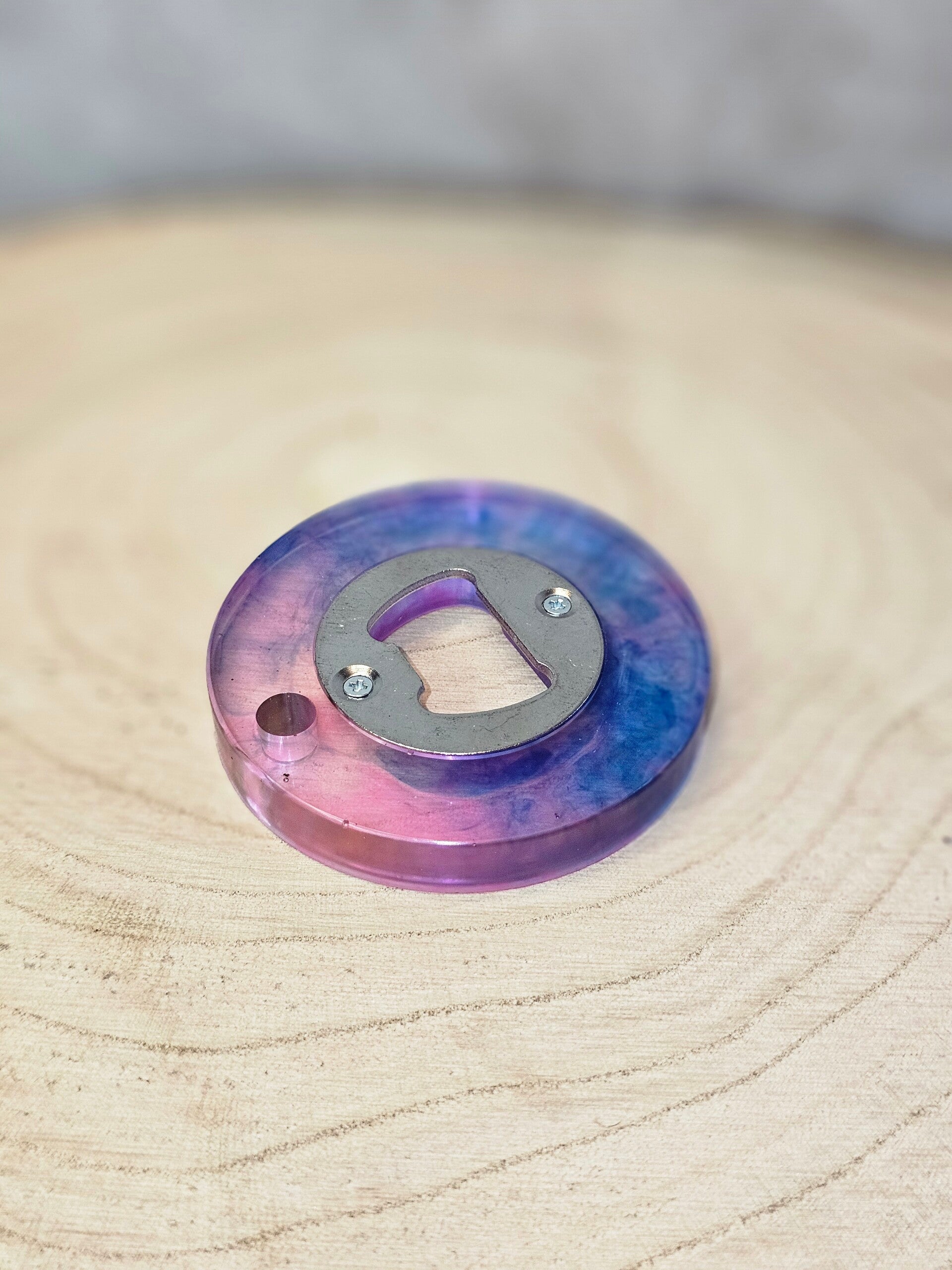 DÉCAPSULEURS ROND ROSE BLEU