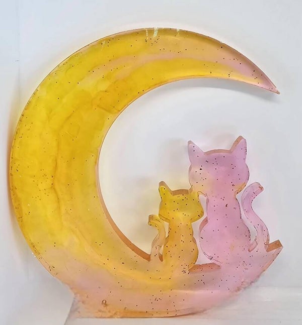 Décoration lune et chat
