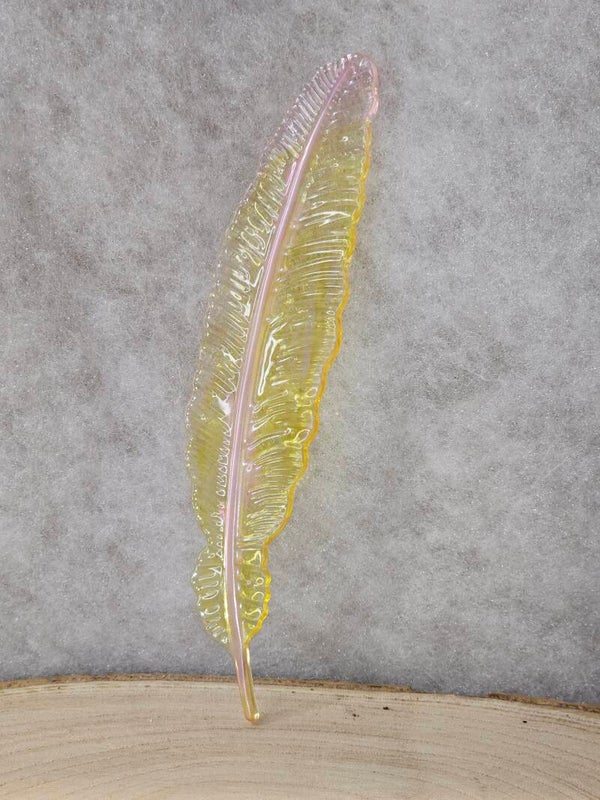 MARQUE PAGE PLUME ROSE ET JAUNE