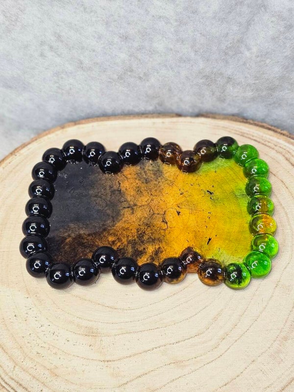 VIDE POCHE RECTANGLE BUBBLE NOIR / ORANGE / VERT