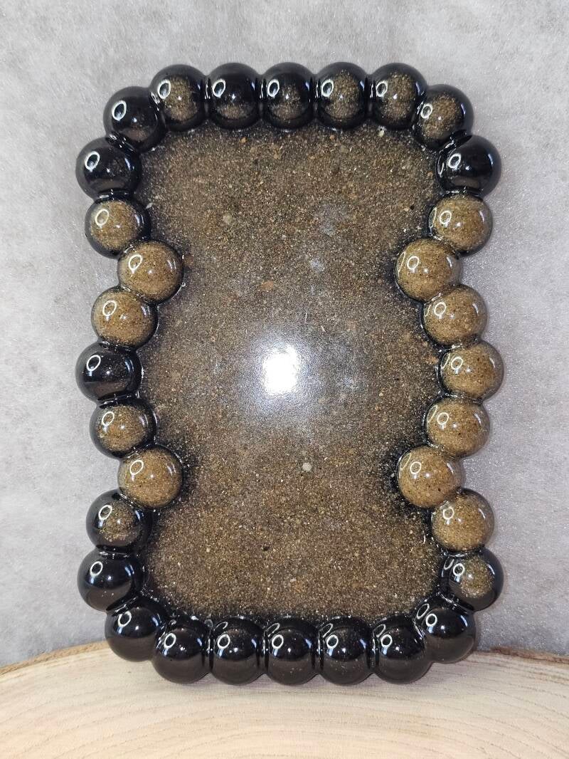 VIDE POCHE RECTANGLE BUBBLE NOIR ET SABLE