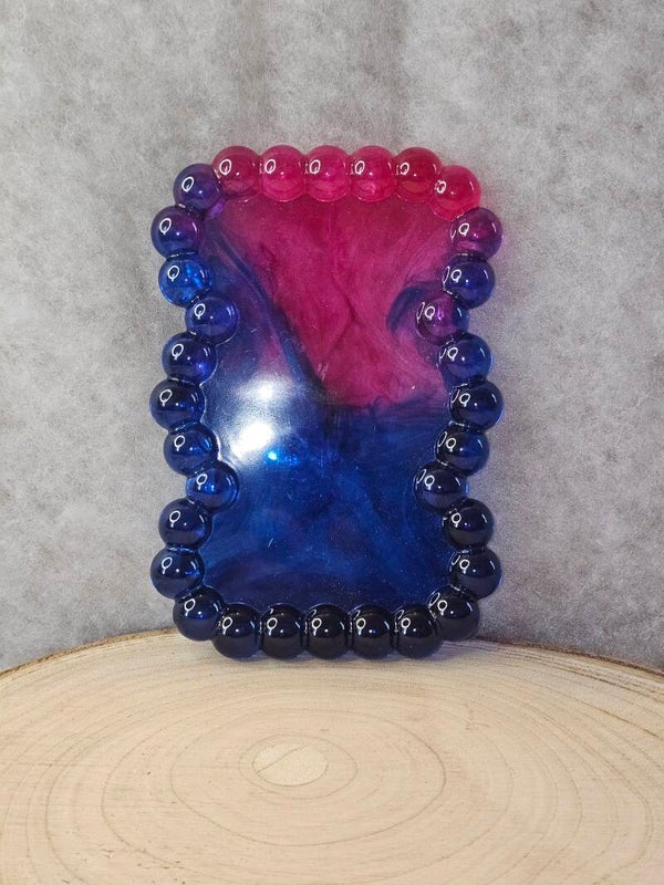 VIDE POCHE RECTANGLE BUBBLE BLEU ET ROSE
