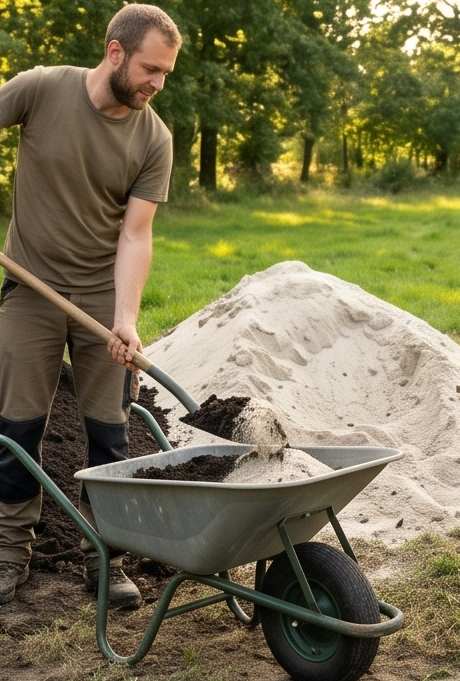 zand ondermengen voor armere bodem en meer drainage