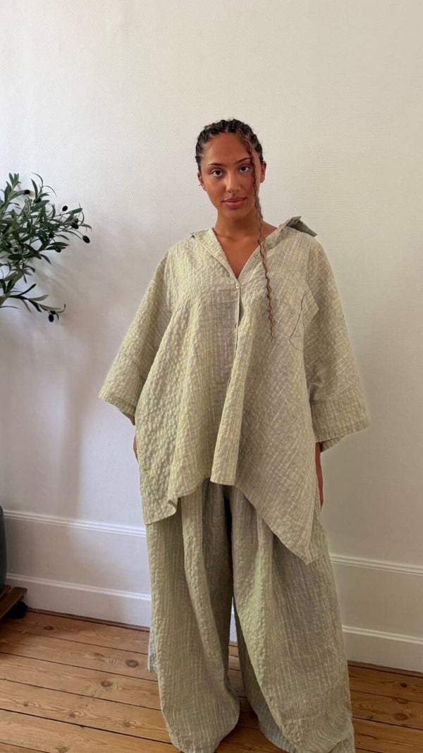 Ensemble overseize chemise froncée et Pantalon