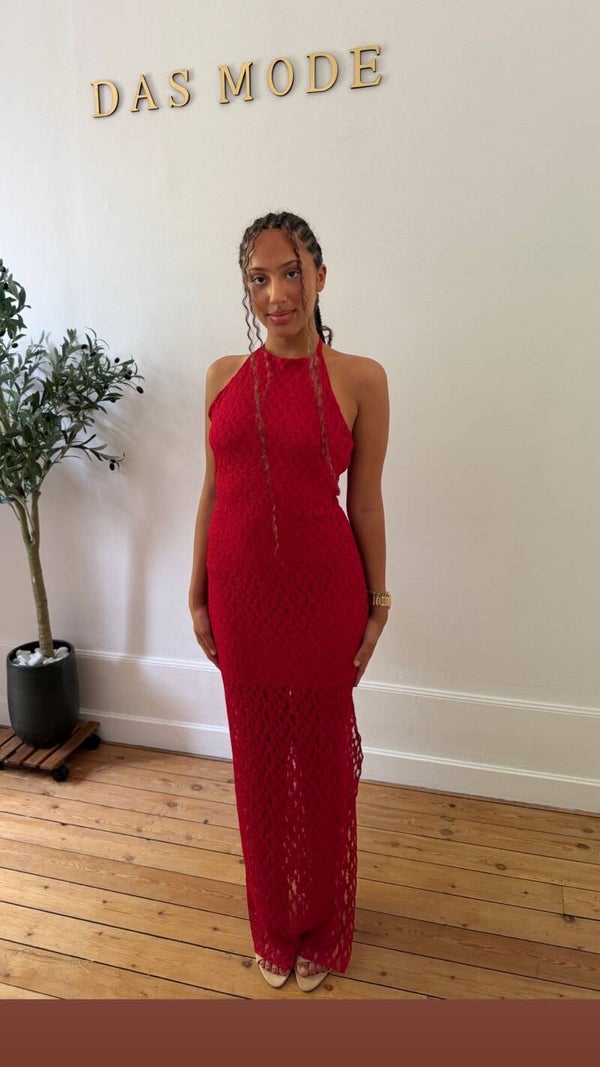 Robe longue dentelle dos nue