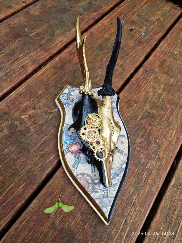 Rehgehörn Steampunk Gold