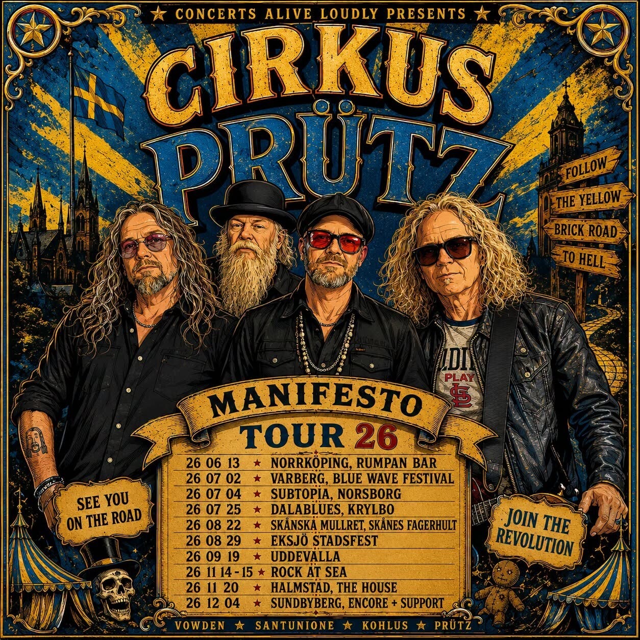 Cirkus Prütz – Swedish heavy blues and boogie rock band available for Balkan bookings in August 2027