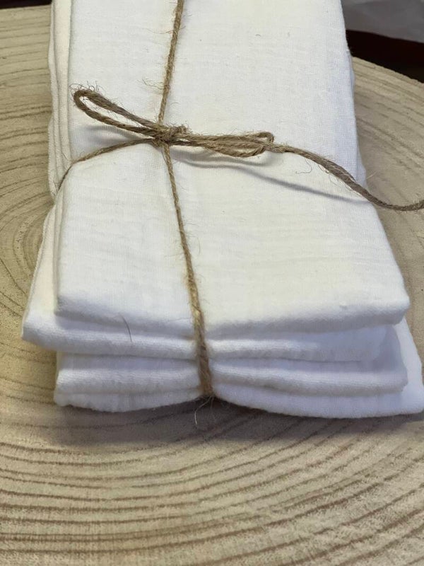 Off White - Mousseline stoffen servetten - set 4 stuks