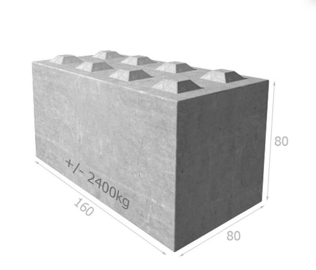 Bloc béton 160 x 80 x 80 finition lisse