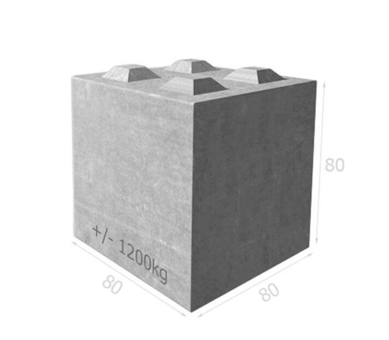 Bloc béton 80 x 80 x 80 finition lisse